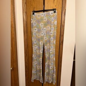 NWT- Nasty Gal Floral Print Mesh Fit And Flared Pants
